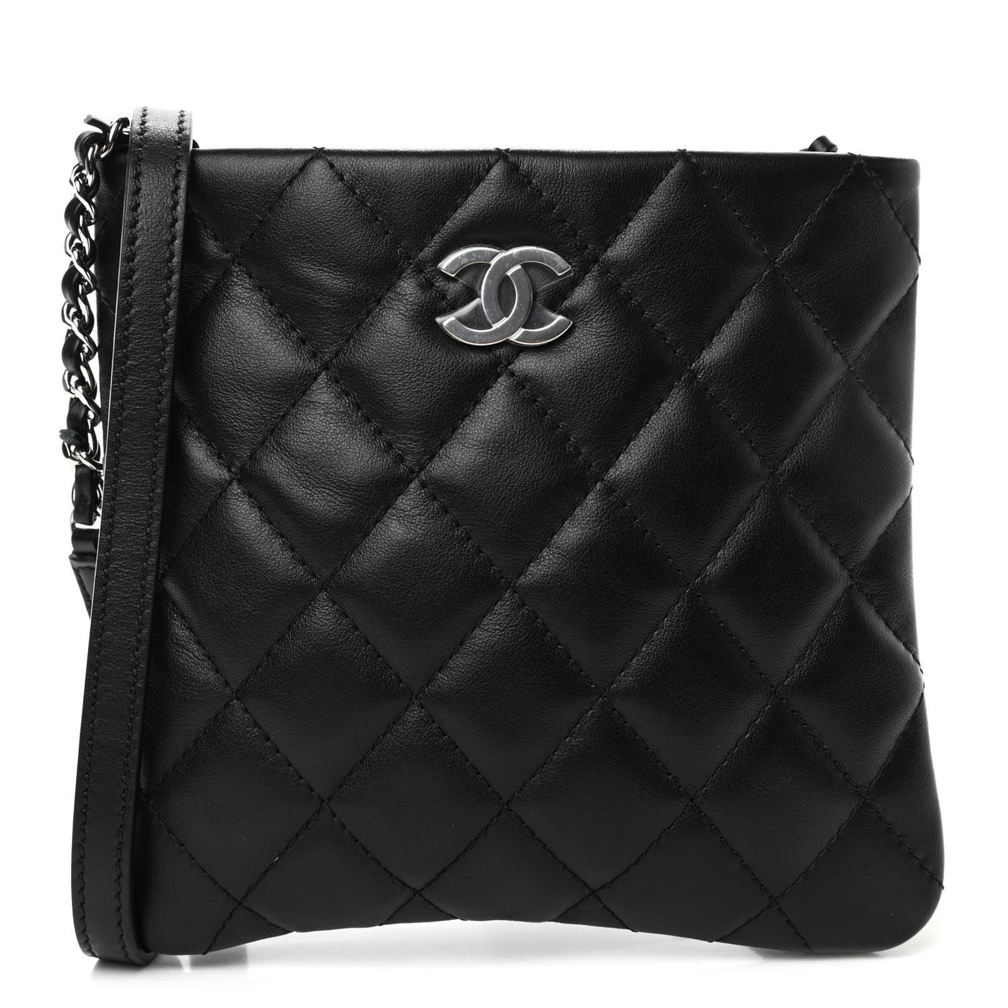 Lambskin Quilted Crossbody Bag Black
