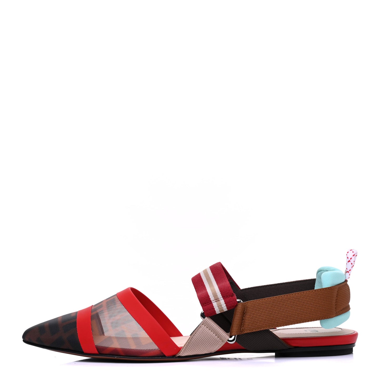 Technical Mesh FF Colibri Slingback Ballerina Flats 39 Tobacco Moro Cipria Papavero