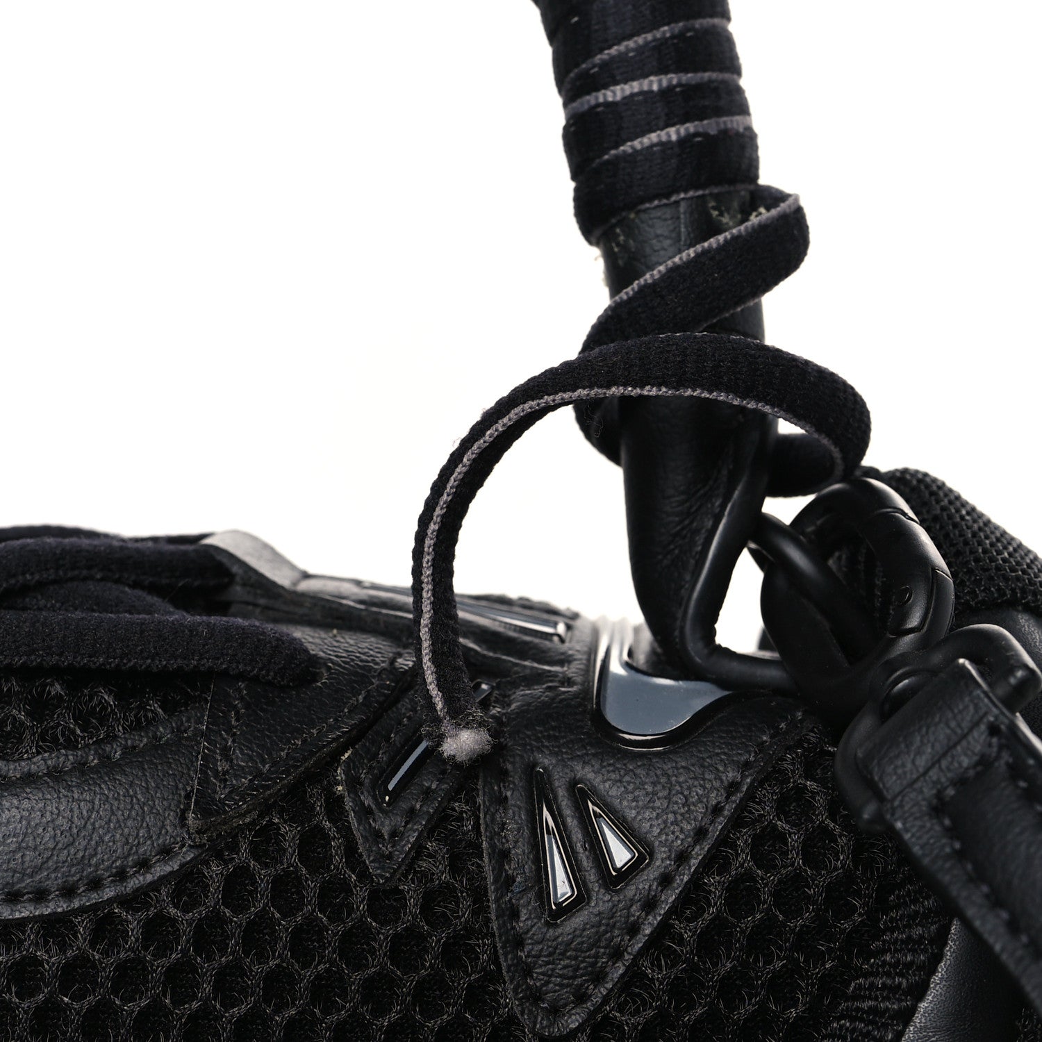 Balenciaga Faux Calfskin Fabric Small Sneakerhead Top Handle Bag Black 10 of 10