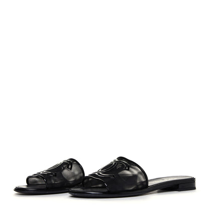 Chanel Mesh Patent Calfskin CC Mules 39 Black 3 of 16