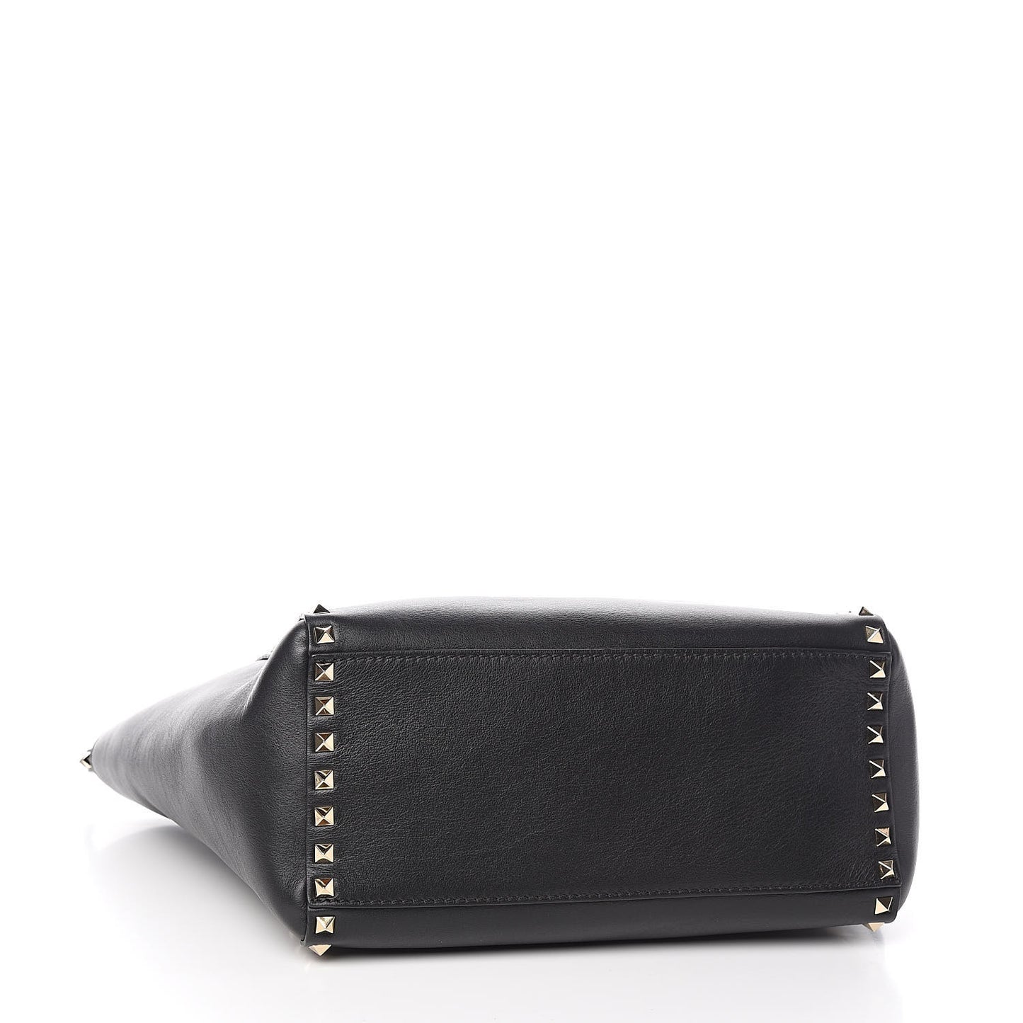Vitello Rockstud Double Handle Tote Black