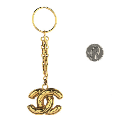 Chanel Metal Quilted CC Key Chain Gold 2 of 4
