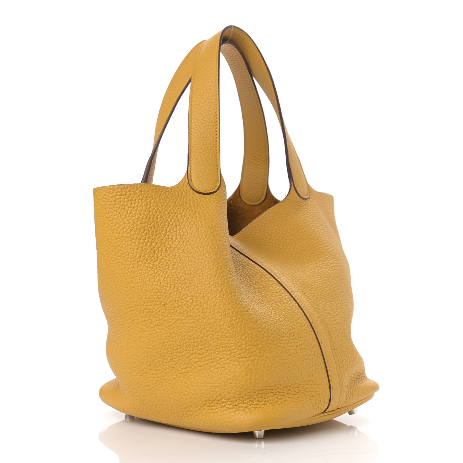 Hermes Taurillon Clemence Picotin Lock 22 MM Jaune Ambre 2 of 9