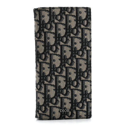 Christian Dior Oblique Long Vertical Wallet Blue Multicolor 1 of 12