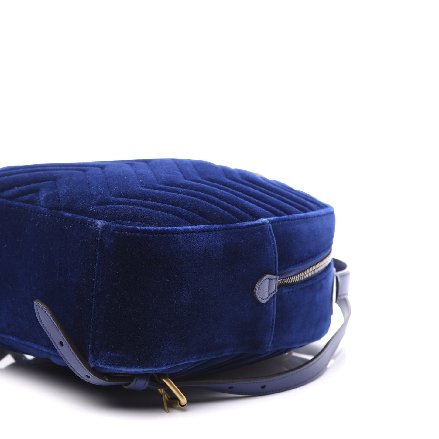 Velvet Matelasse GG Marmont Dome Backpack Cobalt Blue