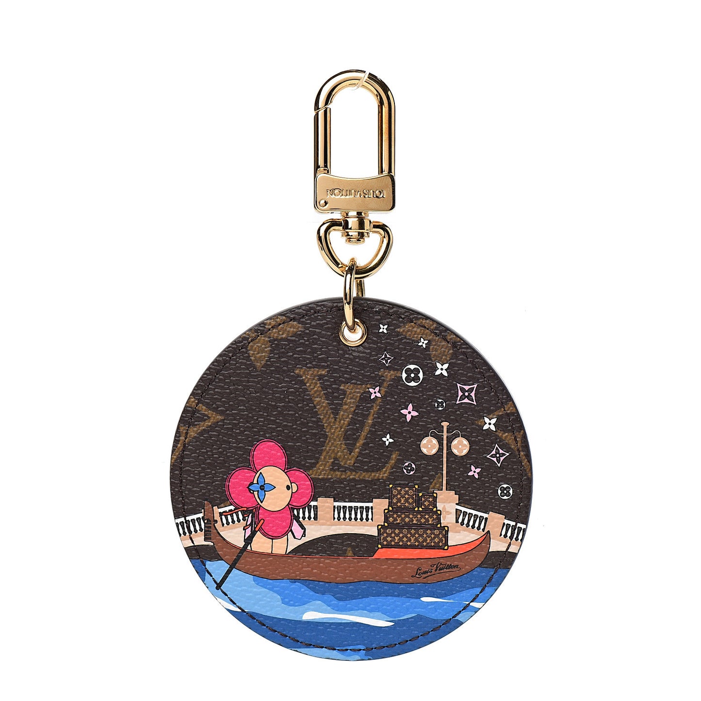 Monogram 2019 Christmas Animation Venice Bag Charm Key Ring Blue