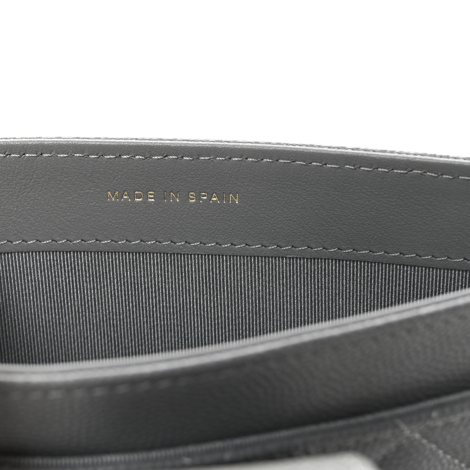 Chanel Caviar Quilted Classic Strap Pouch Grey 8 of 9