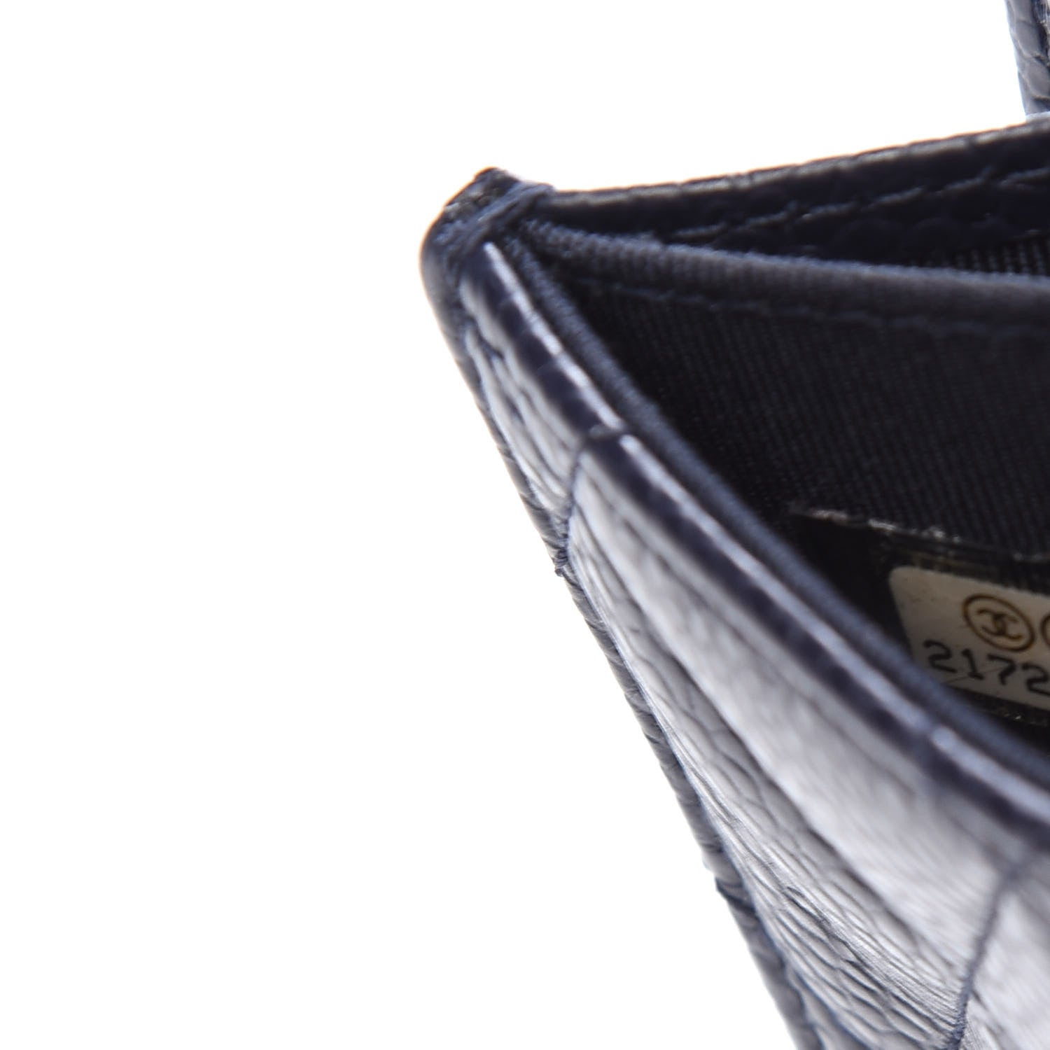Chanel Caviar Quilted Flap Card Holder Wallet Navy Blue 7 of 8