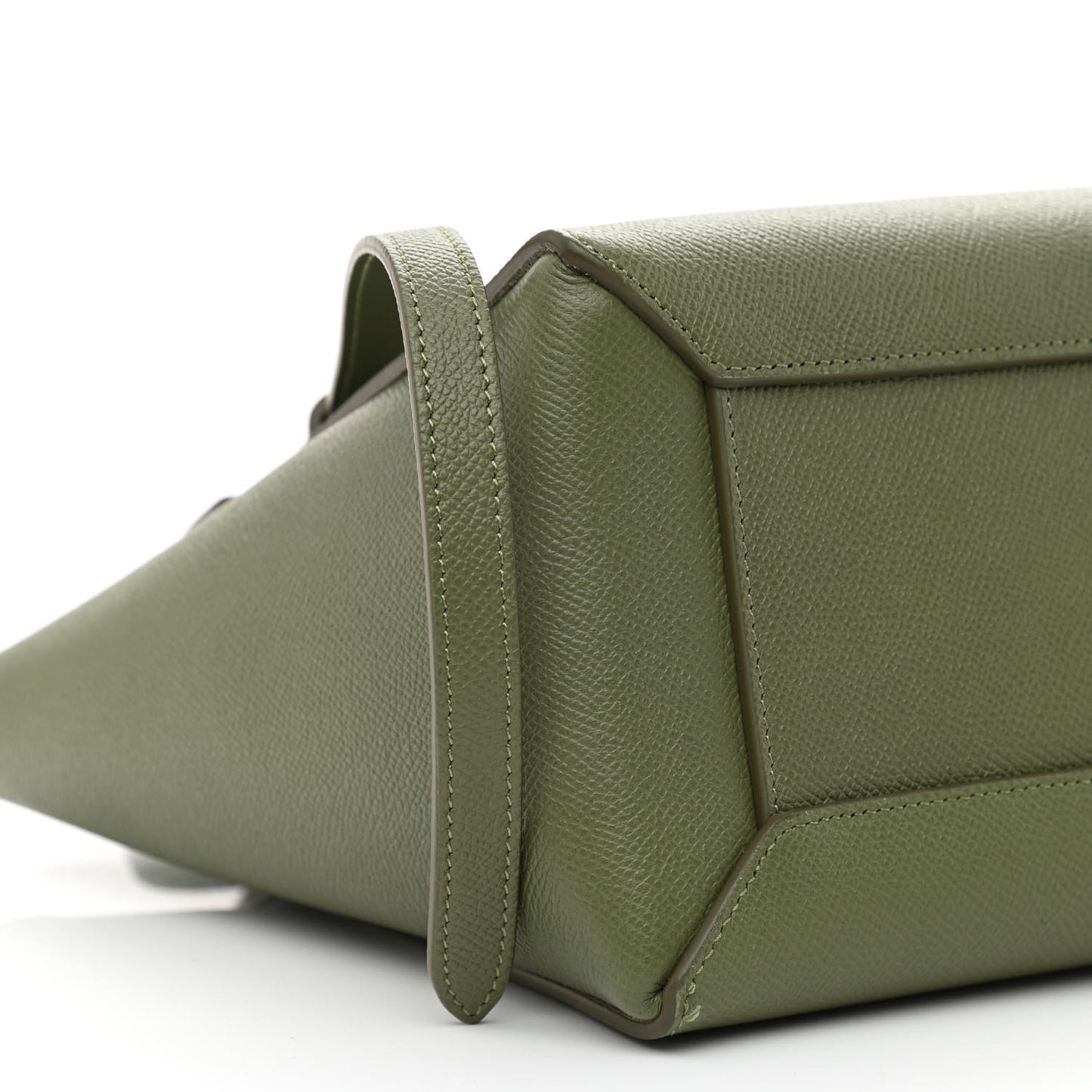 Grained Calfskin Micro Belt Bag Army Green
