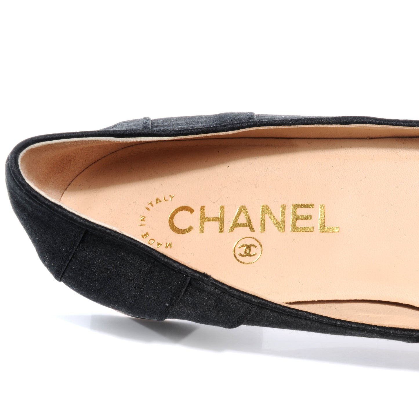 Satin CC Bow Flats 39 Black