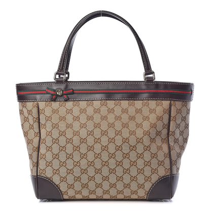 Gucci Monogram Web Medium Mayfair Tote Dark Brown 1 of 14