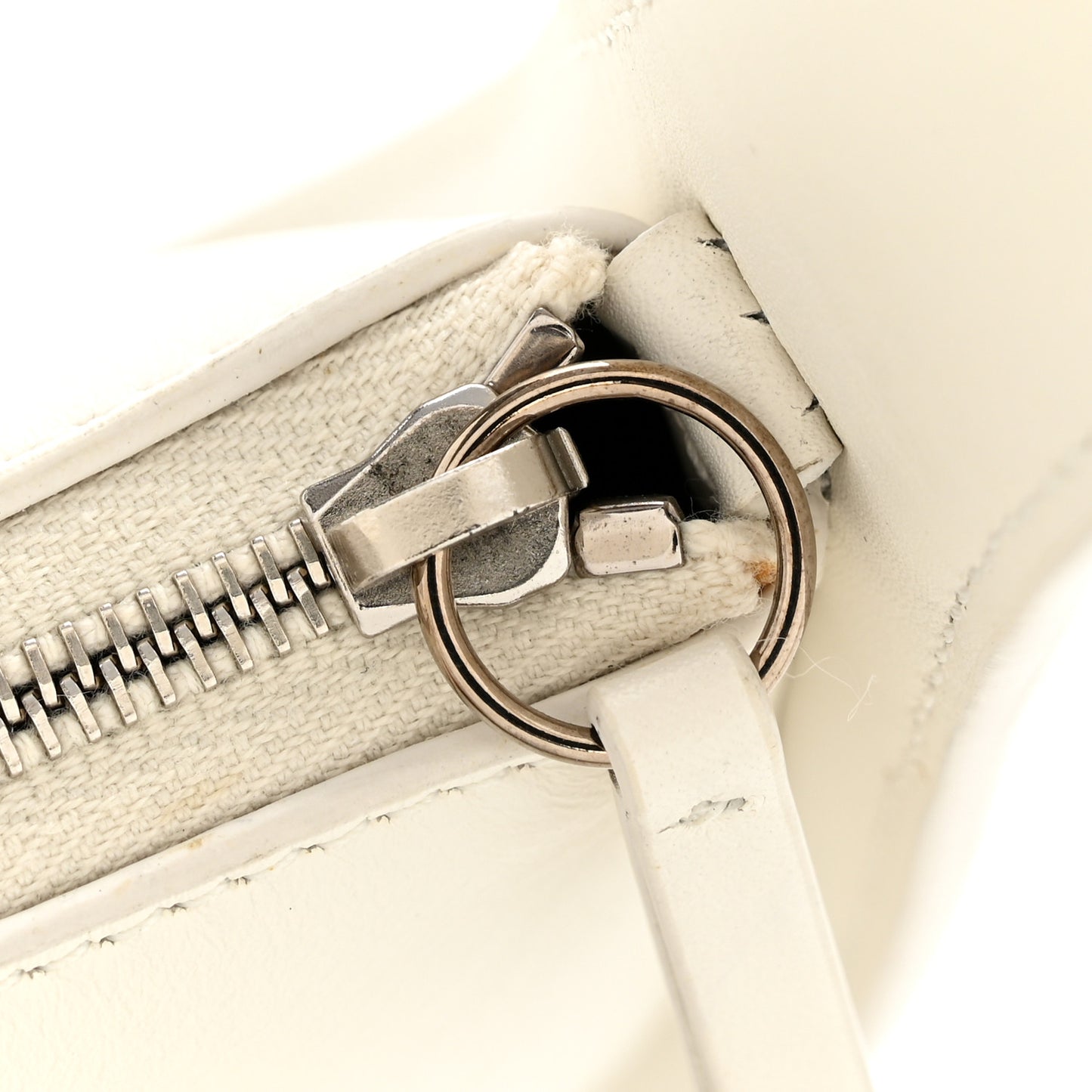 Smooth Calfskin Half Moon Shoulder Bag New Ivory