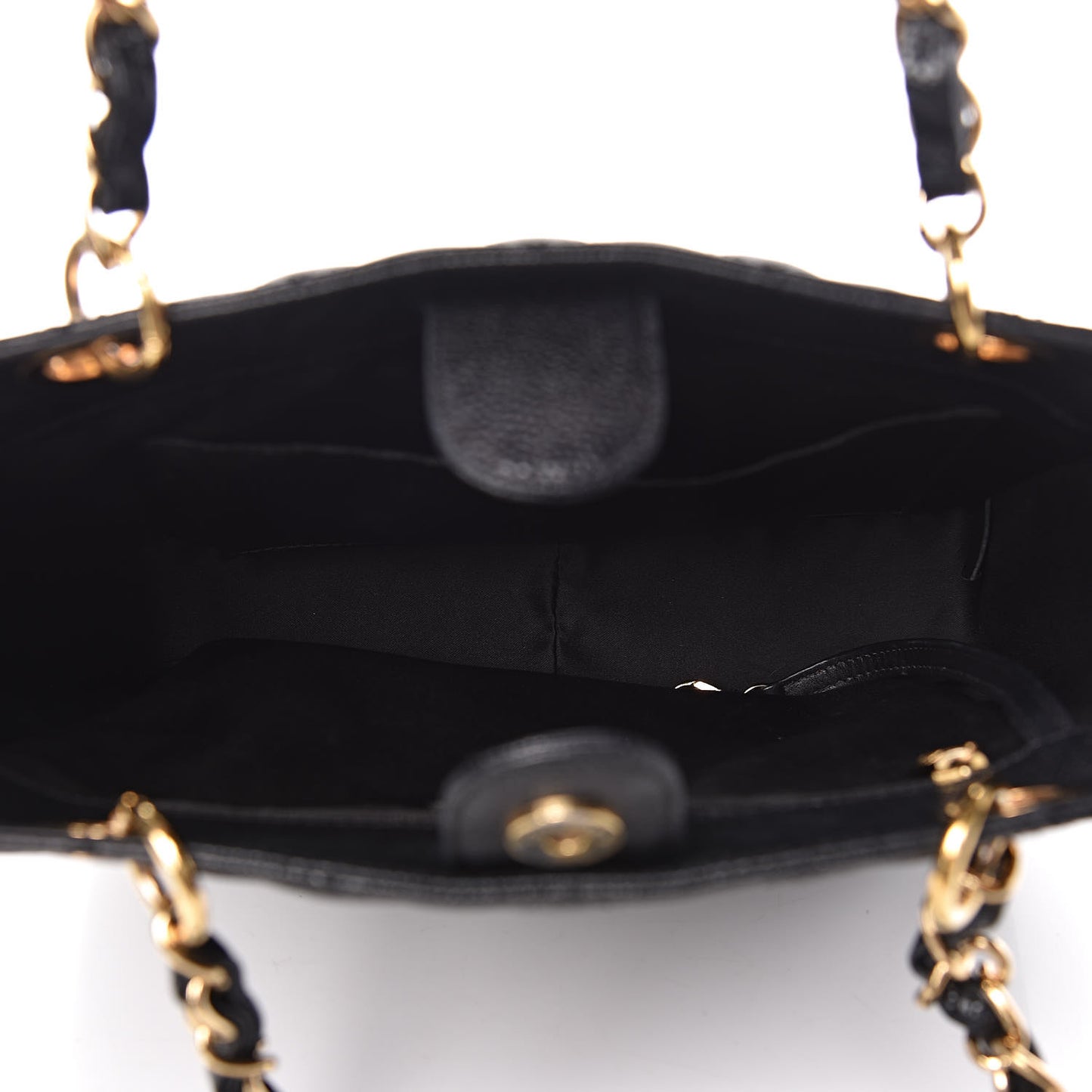 Caviar Quilted Petit Shopping Tote PST Black