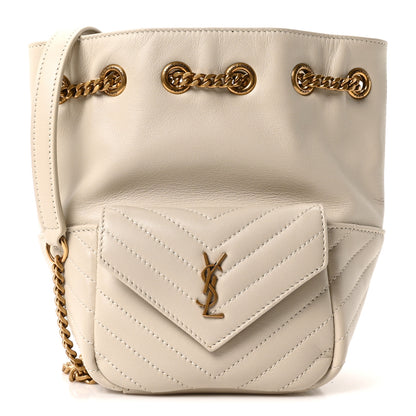 Saint Laurent Lambskin Matelasse Monogram Joe Nano Bucket Bag Crema Soft 1 of 10