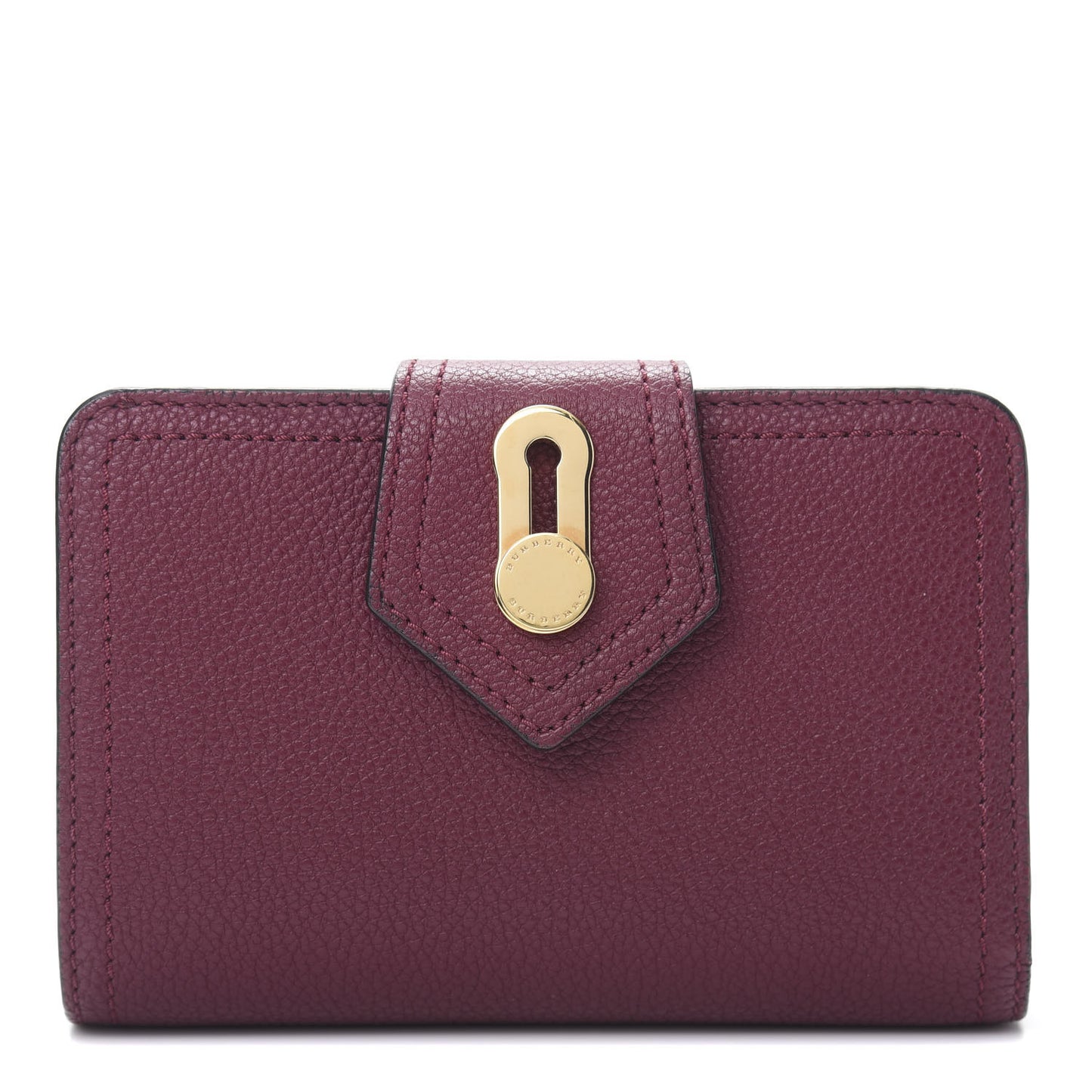 Grainy Calfskin Folding Wallet Burgundy