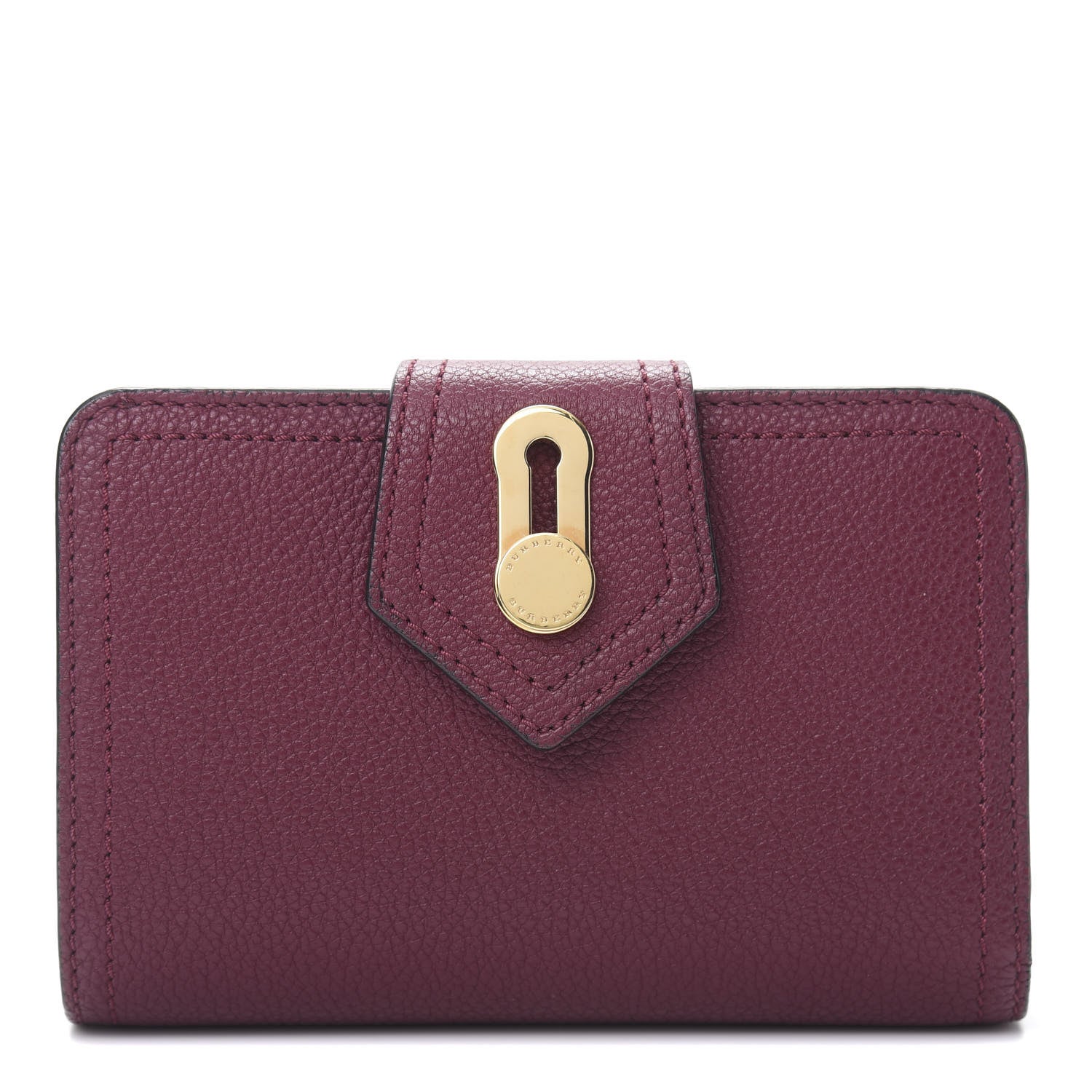Burberry Grainy Calfskin Folding Wallet Burgundy 1 of 9