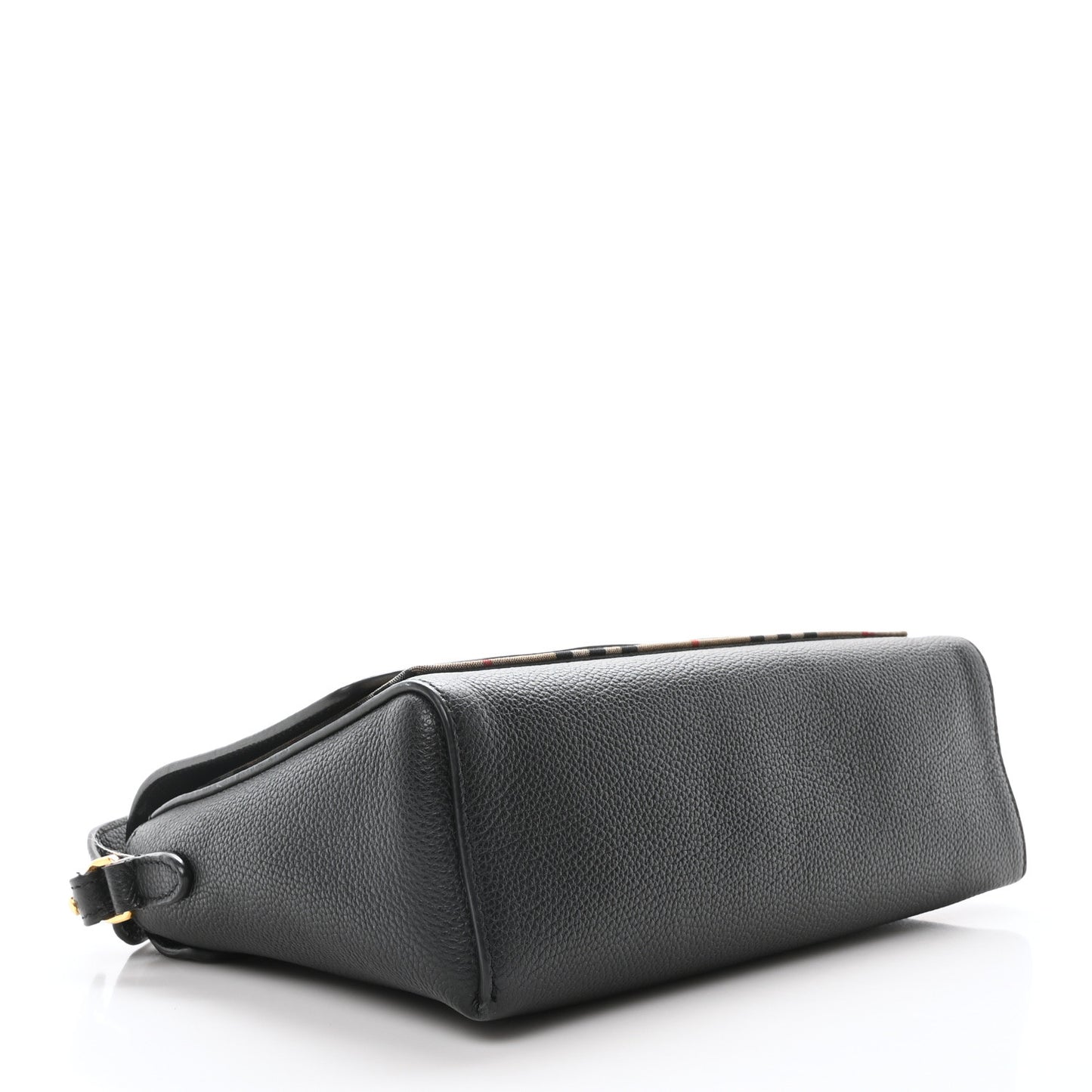 Coated Canvas Calfskin Vintage Check Medium Note Crossbody Bag Black