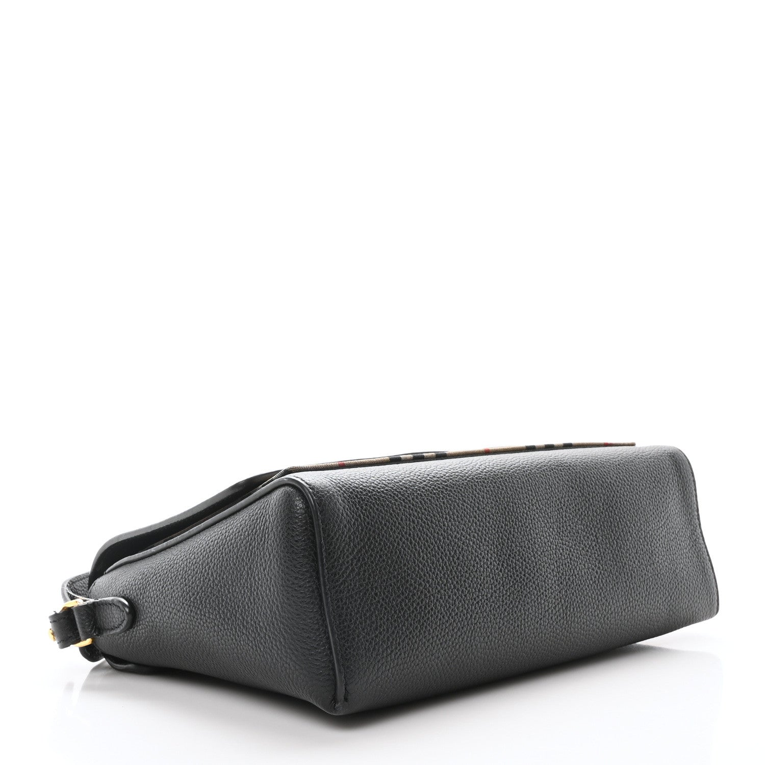 Burberry Coated Canvas Calfskin Vintage Check Medium Note Crossbody Bag Black 4 of 10