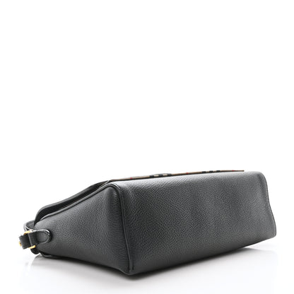 Burberry Coated Canvas Calfskin Vintage Check Medium Note Crossbody Bag Black 4 of 10