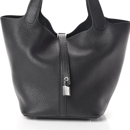 Hermes Taurillon Clemence Picotin Lock 22 MM Black 7 of 9