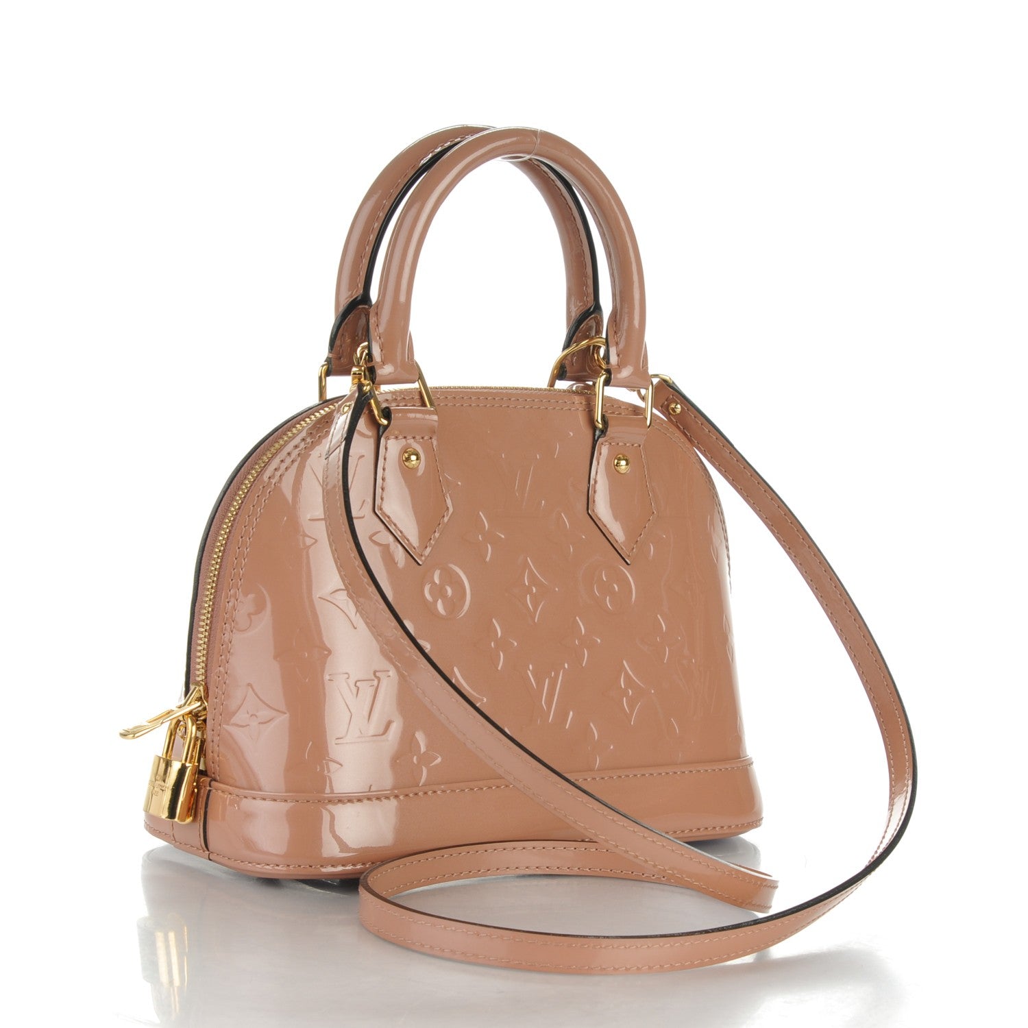 Louis Vuitton Vernis Alma BB Rose Velours 3 of 8