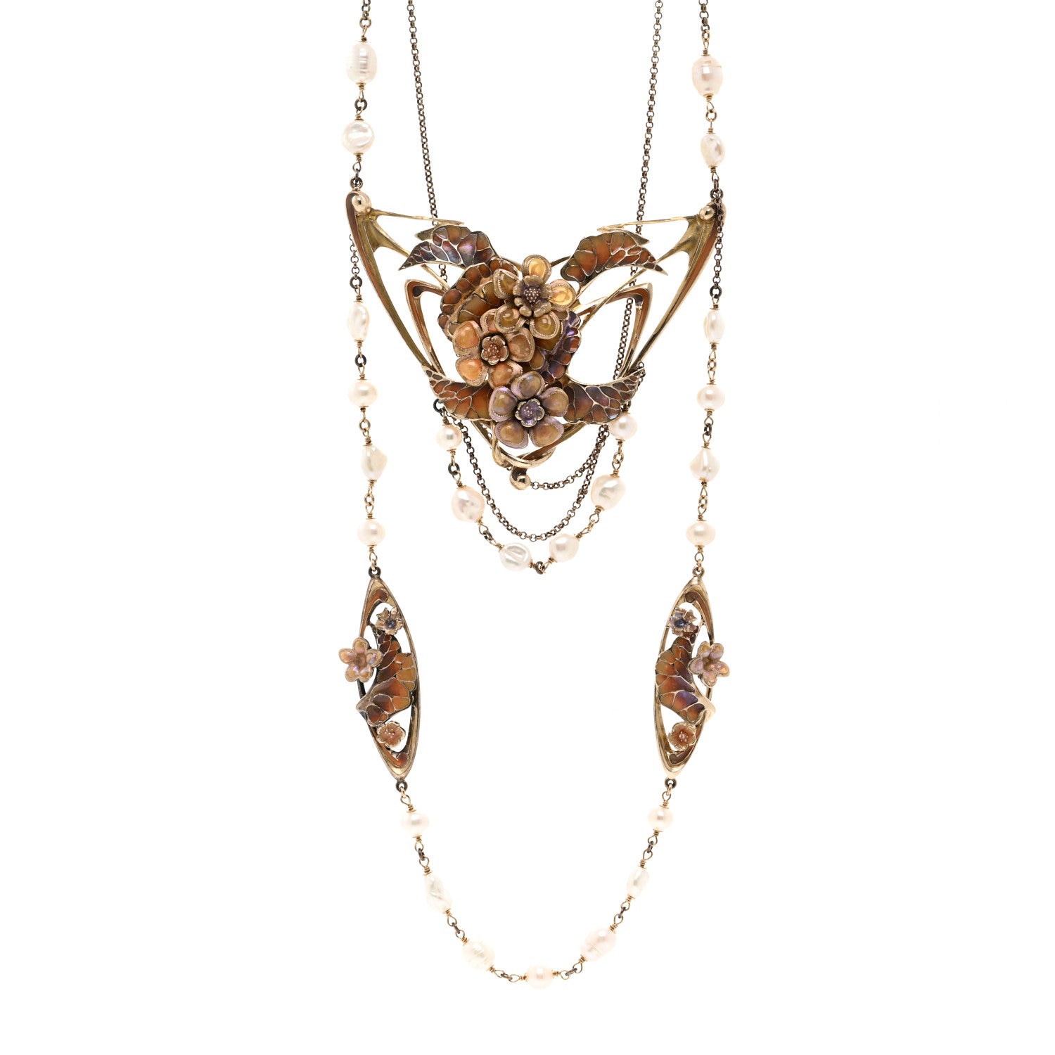 Chanel Enamel Pearl CC Floral Long Necklace Multicolor 1 of 5
