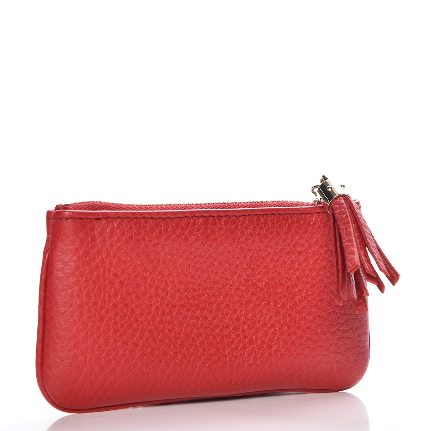 Pebbled Calfskin Soho Key Case Red