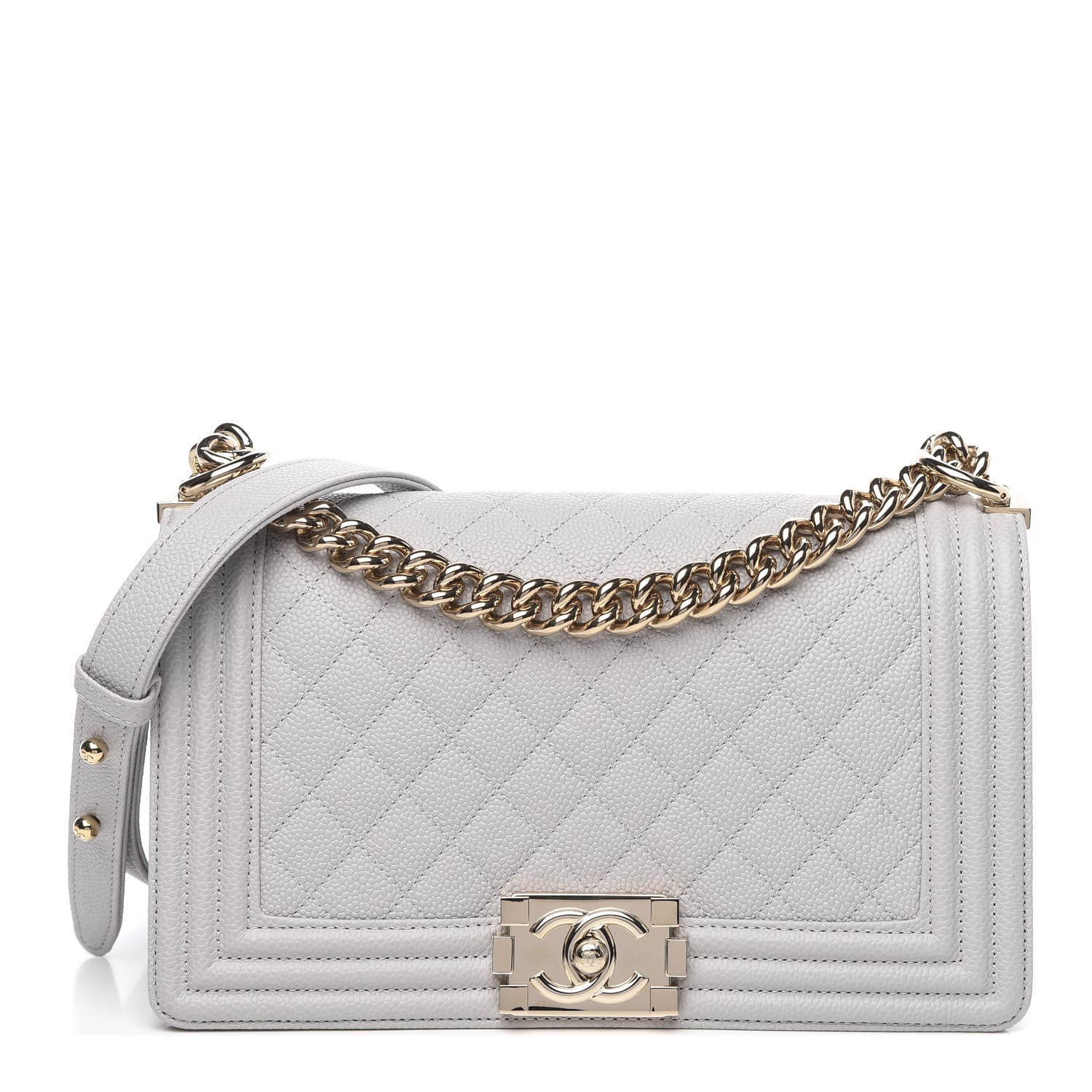 Chanel Caviar Quilted Medium Boy Flap Grey 1 of 10