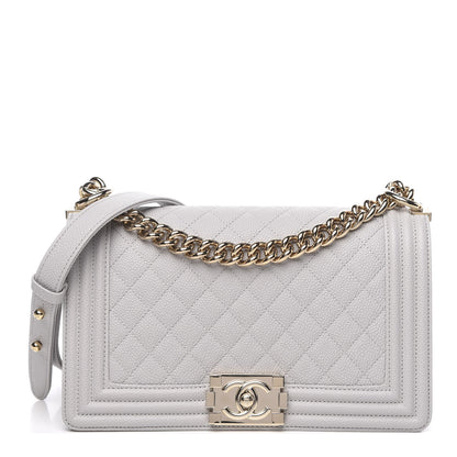 Chanel Caviar Quilted Medium Boy Flap Grey 1 of 10