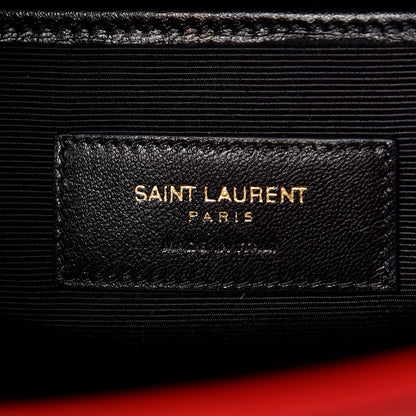 Saint Laurent Calfskin Medium Moujik Top Handle Bag Lipstick Red 8 of 18