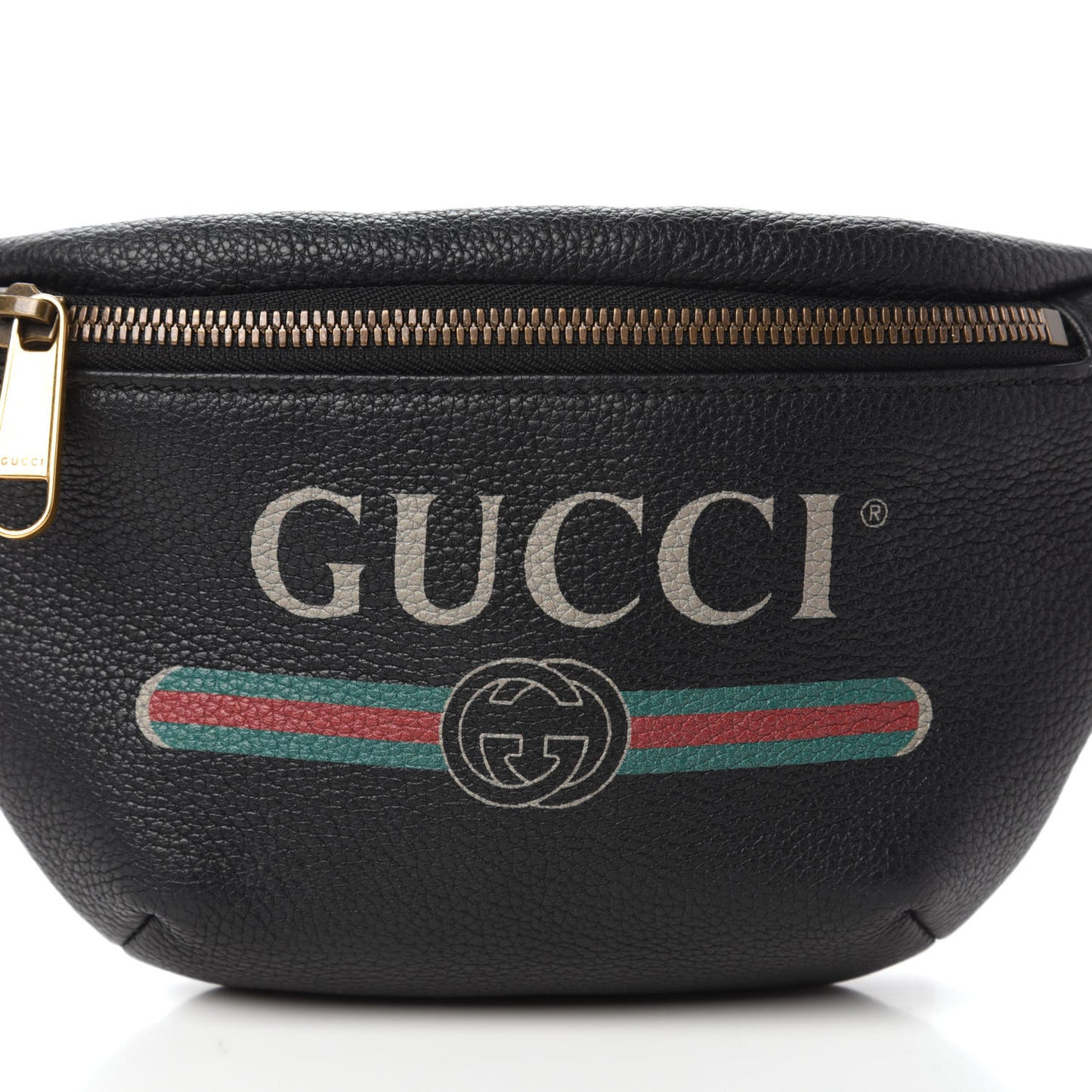 Grained Calfskin Small Logo Belt Bag Black