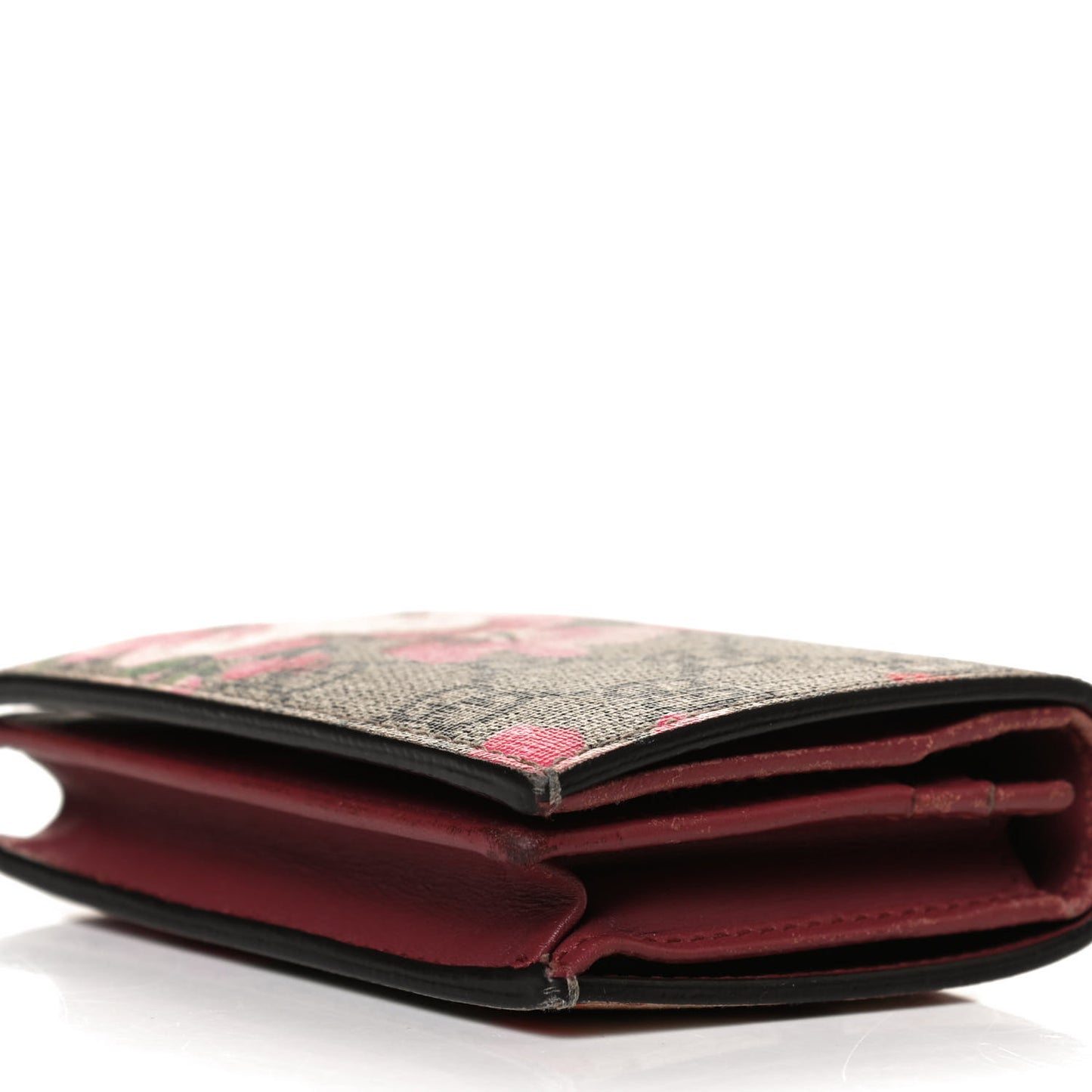 GG Supreme Monogram Blooms Card Case Beige Multicolor Dry Rose