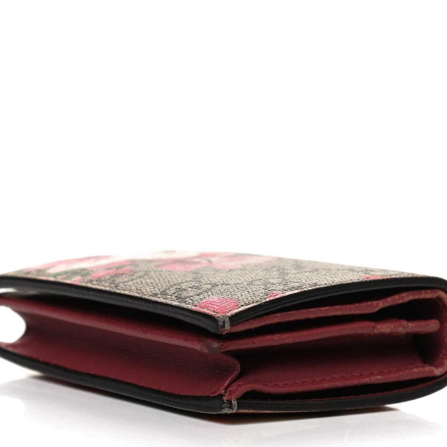 Gucci GG Supreme Monogram Blooms Card Case Beige Multicolor Dry Rose 8 of 10
