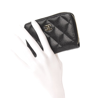 Chanel Caviar Quilted Zip Coin Purse Black 2 of 8