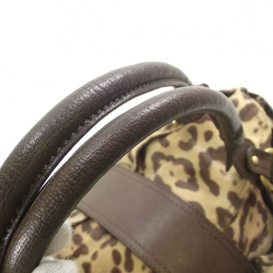 Leopard Print Pony Hair Catch Satchel