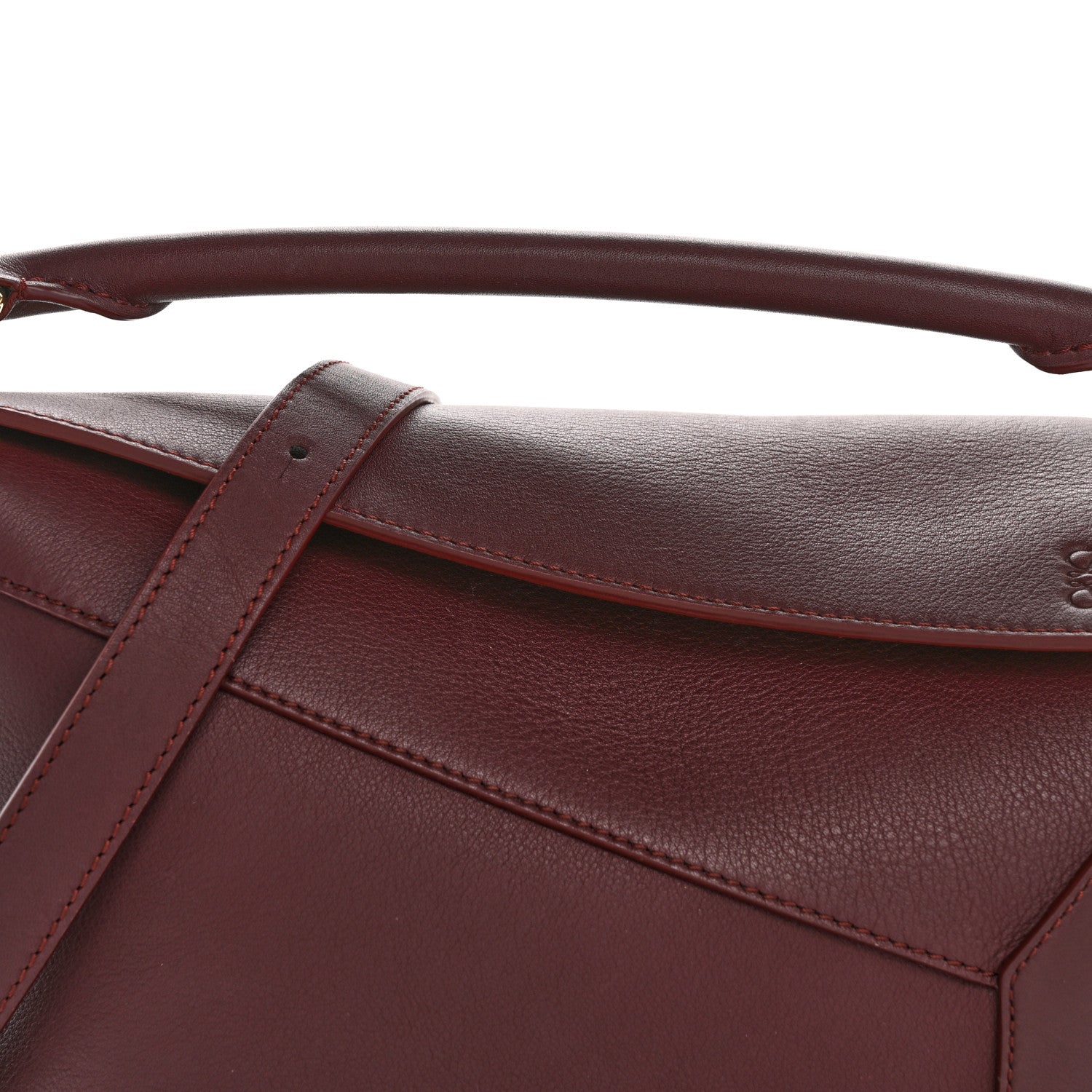 Loewe Soft Grained Calfskin Small Puzzle Edge Bag Dark Burgundy 8 of 13