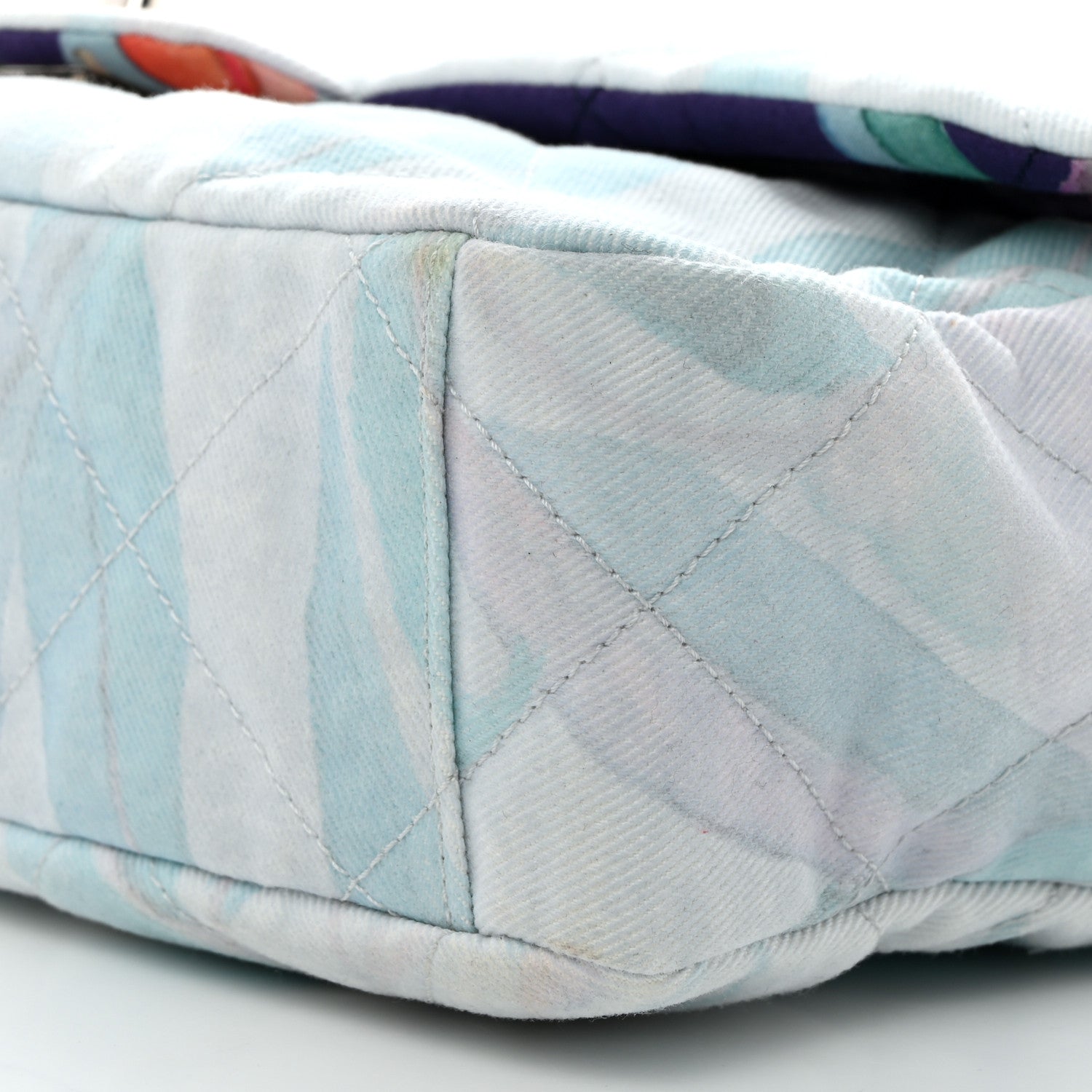 Chanel Canvas Quilted Jungle Jeans Flap White Multicolor 10 of 11