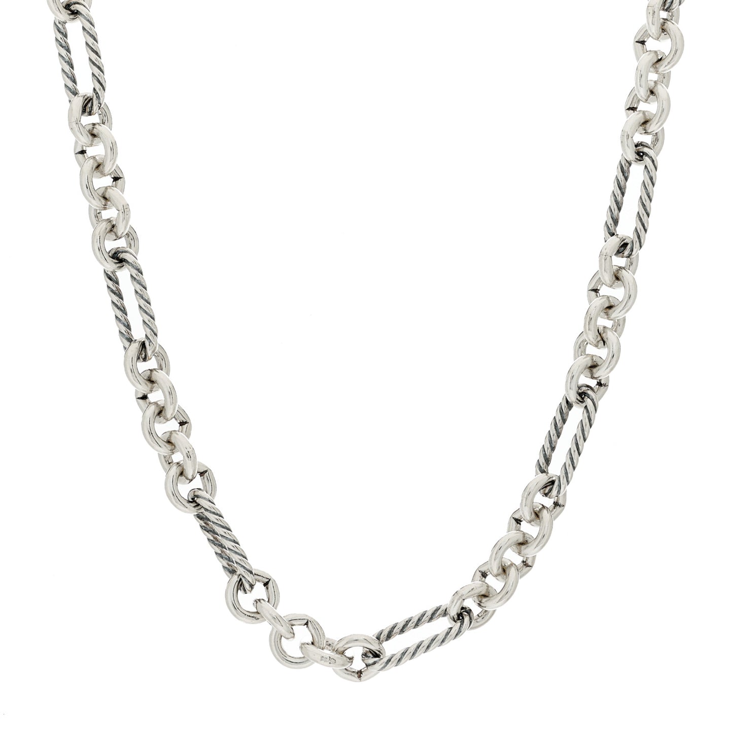 Sterling Silver 18K Yellow Gold Figaro Chain Link Necklace