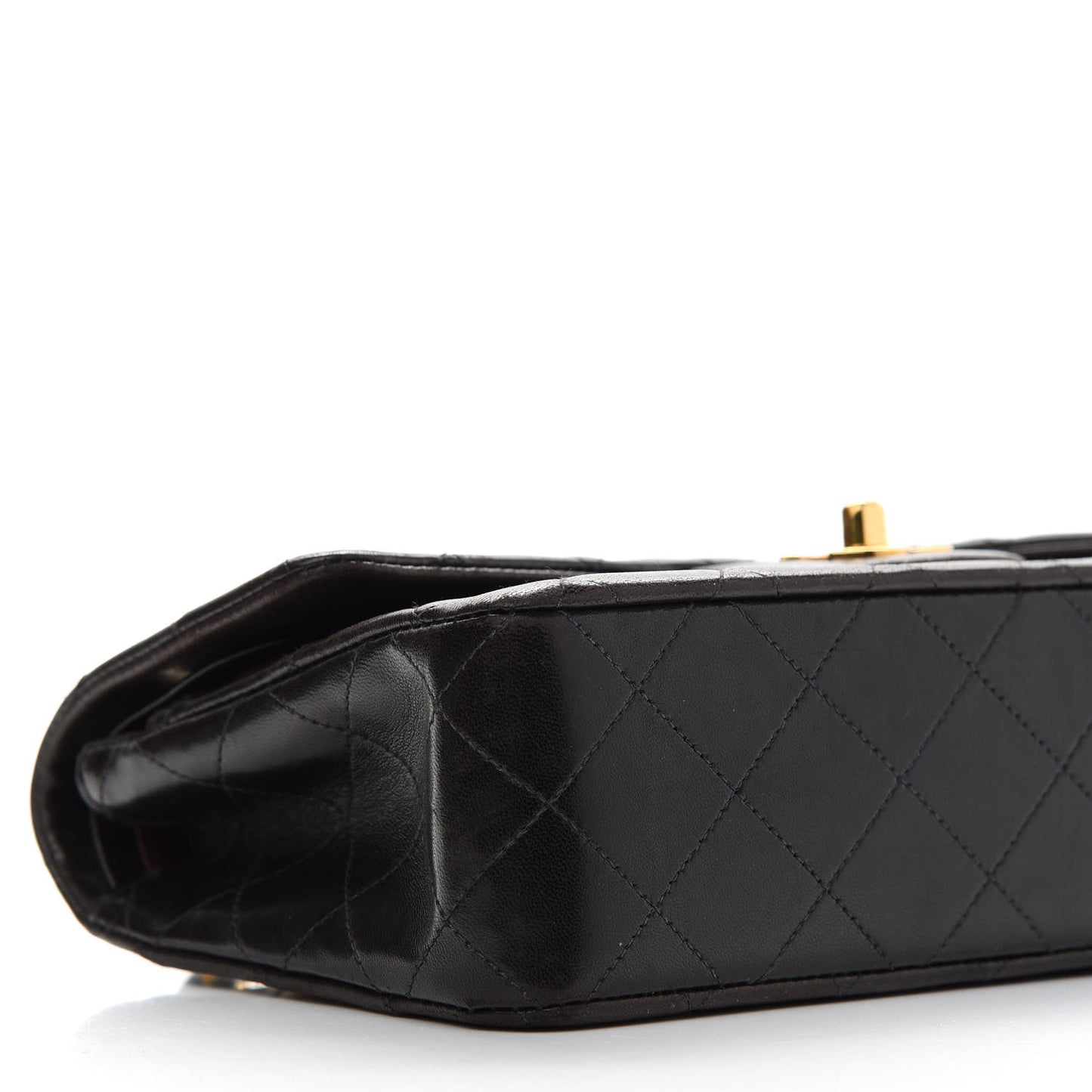 Lambskin Quilted Small Double Flap Black