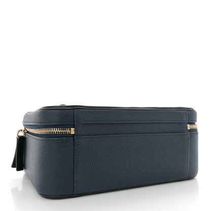 Chanel Caviar Quilted Large CC Filigree Vanity Case Navy Black 4 of 11