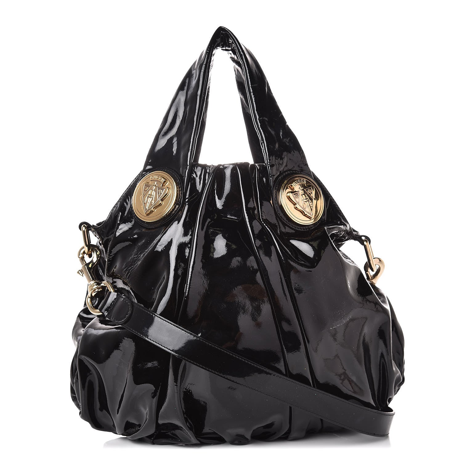 Gucci Patent Small Hysteria Tote Black 1 of 11