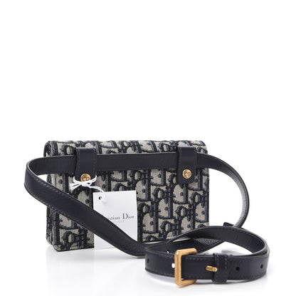 Christian Dior Oblique Saddle Belt Bag Blue 3 of 11