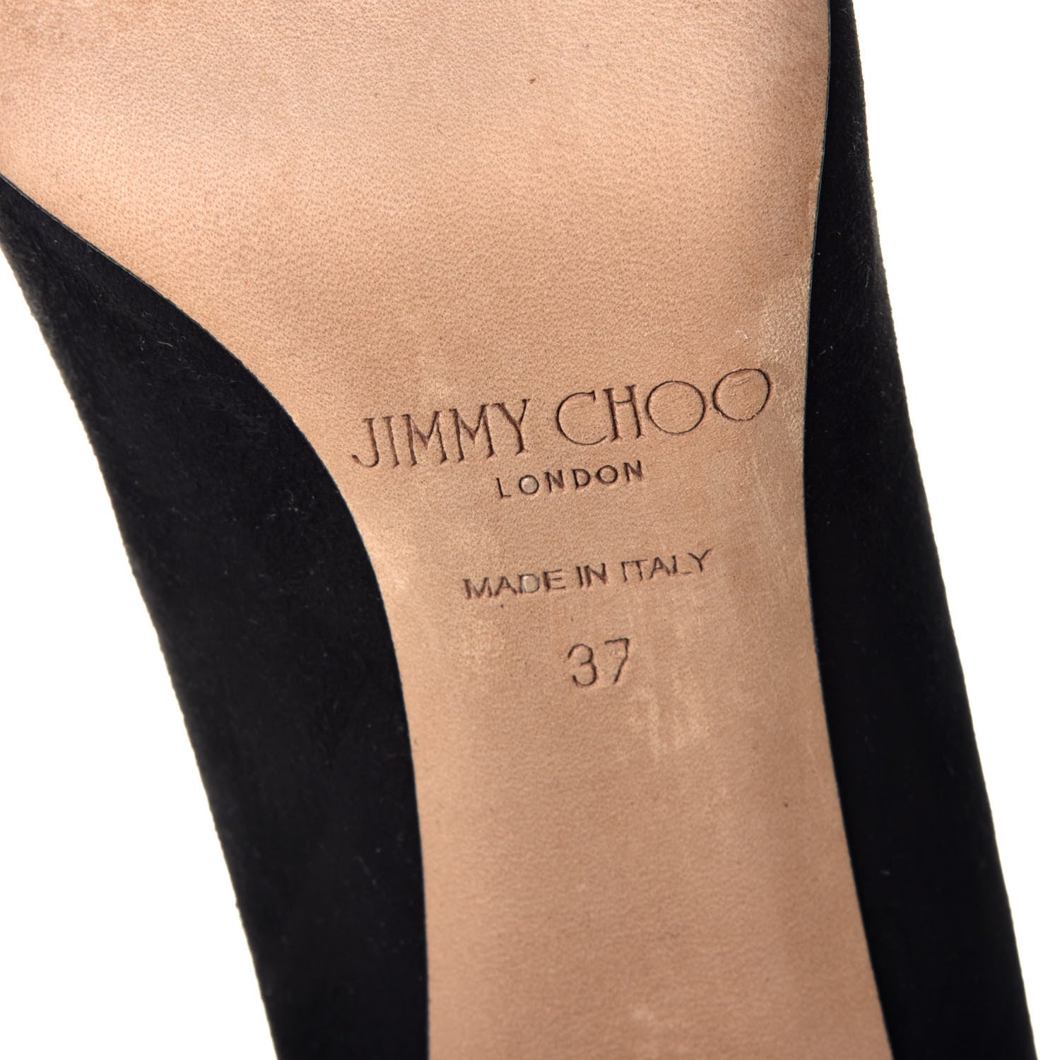 Jimmy Choo Suede Jasmine Crystal Button 100 Pumps 37 Black 6 of 9