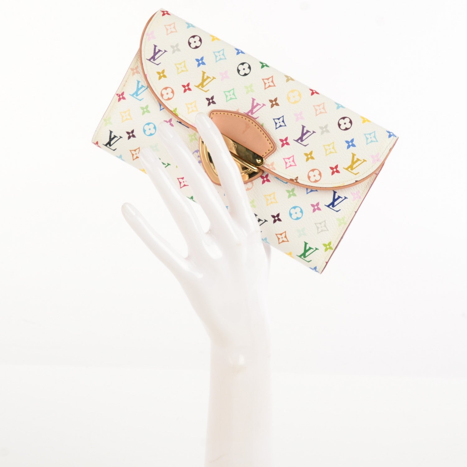 Louis Vuitton Monogram Multicolor Eugenie Wallet White Litchi 2 of 8