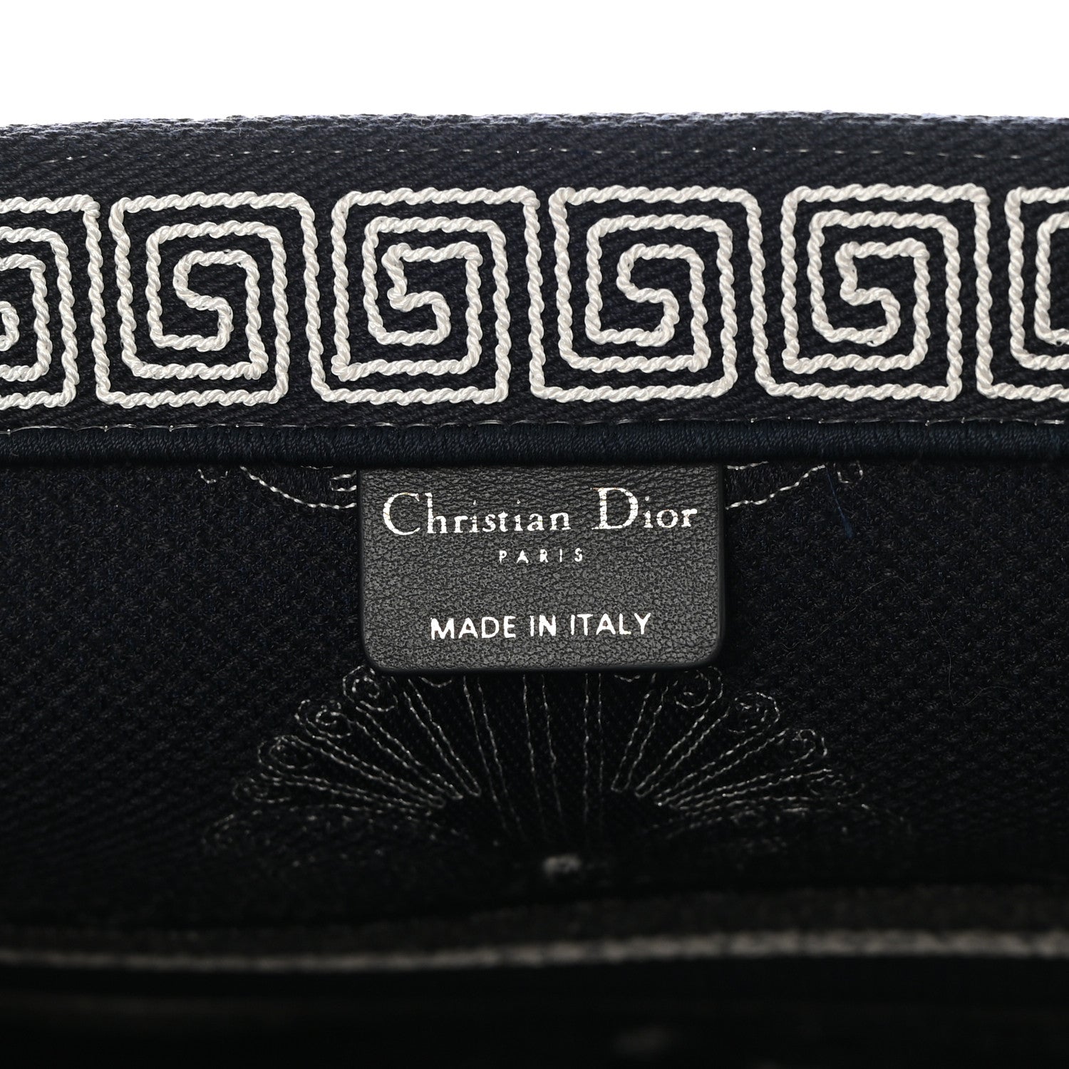 Christian Dior Canvas Embroidered Cornely Book Tote Blue White 6 of 11