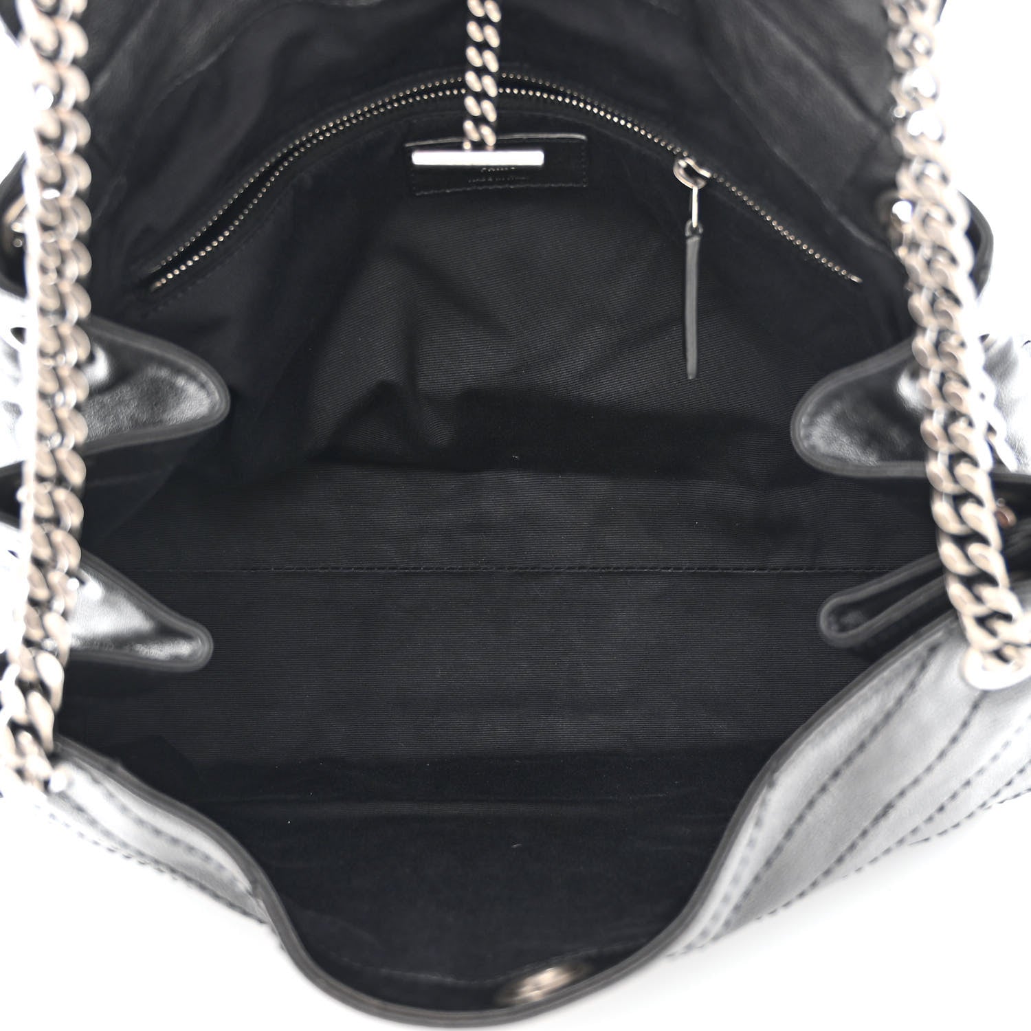 Saint Laurent Vintage Lambskin Chevron Monogram Large Nolita Black 5 of 12