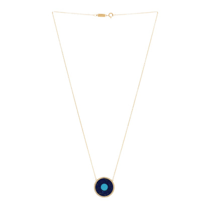 Jennifer Meyer 18K Yellow Gold Diamond Lapis Lazuli Turquoise Evil Eye Pendant Necklace 2 of 3