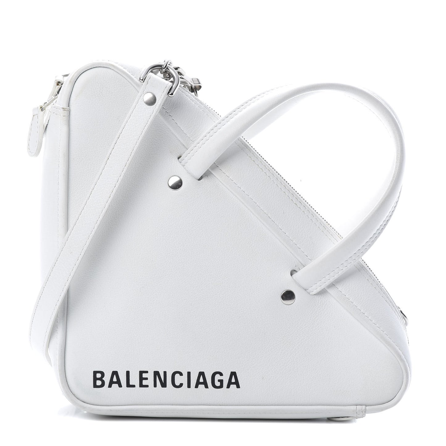Calfskin XS Triangle Chain Duffle White