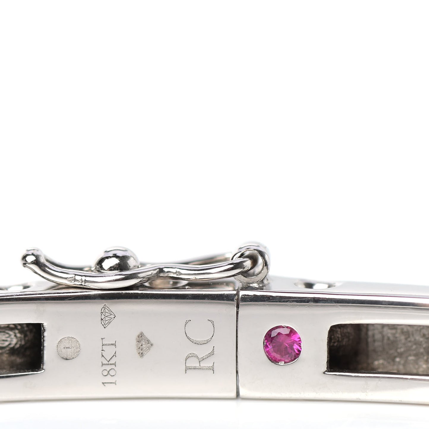18K White Gold Diamond Pois Moi Single Row Bracelet