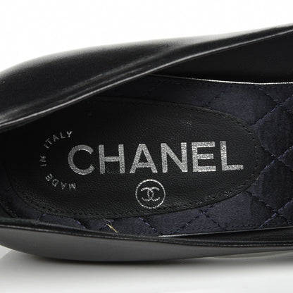 Chanel Lambskin CC Pumps 37.5 Black 8 of 9
